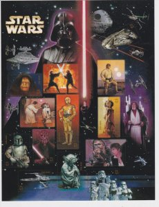 STAR WARS SOUVENIR SHEET STAMPS (2007) U.S. Postage Star Wars stamps sheet!