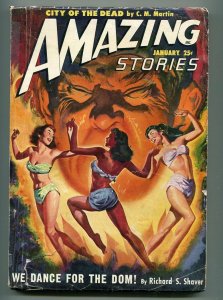AMAZING STORIES PULP JANUARY 1950-C.M. MARTIN-WILD COVER-VG