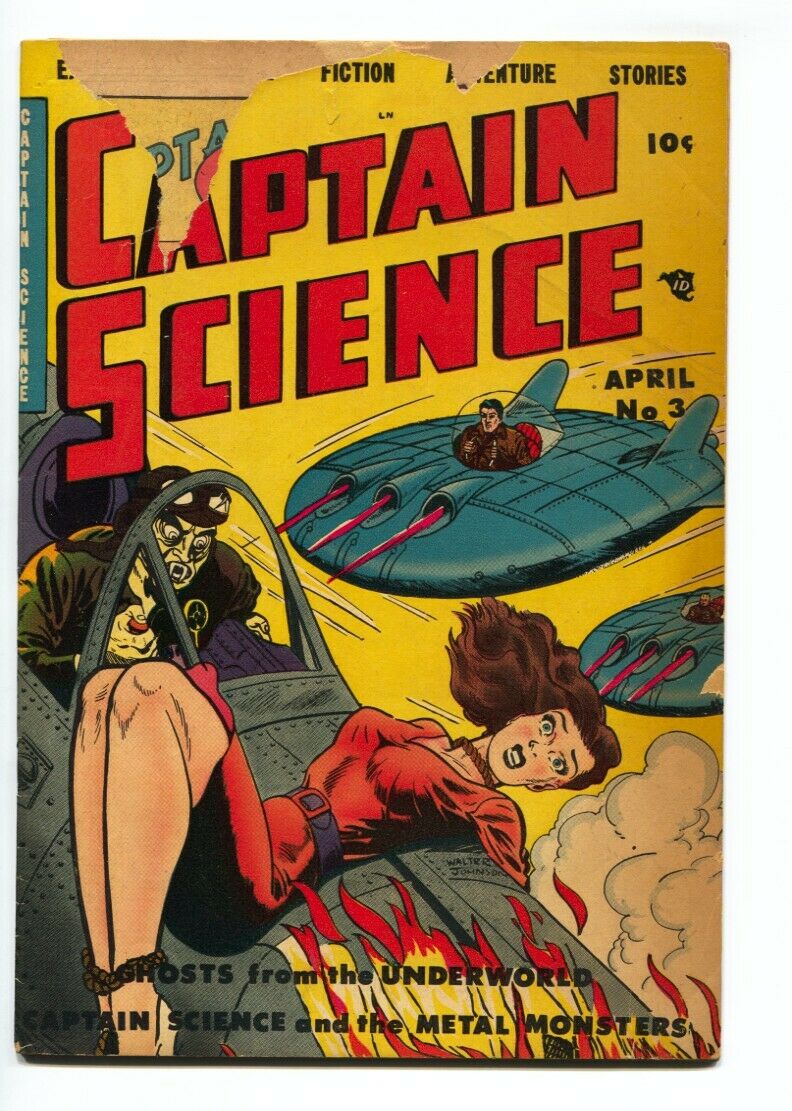 Captain Science Classic Bondage Cover Golden Age Comic Book