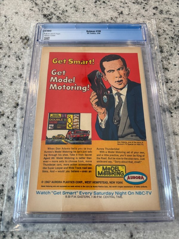 Batman # 199 CGC Graded 7.5 DC Comic Book 1968 Silver Age JH21