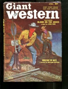 GIANT WESTERN-1953-APR-LOUIS L'AMOUR-RARE LATE ISSUE PU VG