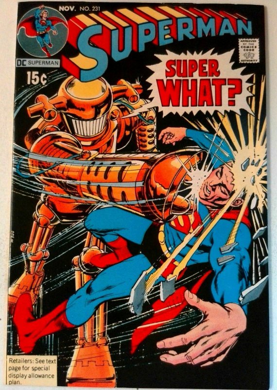 Superman #231 DC 1970 VF+ Bronze Age 1st Printing Comic Book