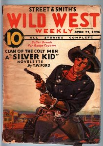 WILD WEST WEEKLY-4/11/1936-PULP-SILVER KID G/VG