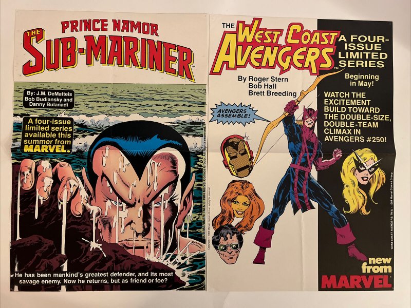 11 x 16” West Coast Avengers + SUB-MARINER LTD Series Marvel Comic Shop Posters 