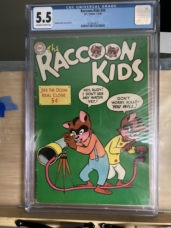 Raccoon Kids #54 CGC 5.0  DC Comics (1955) Golden Age