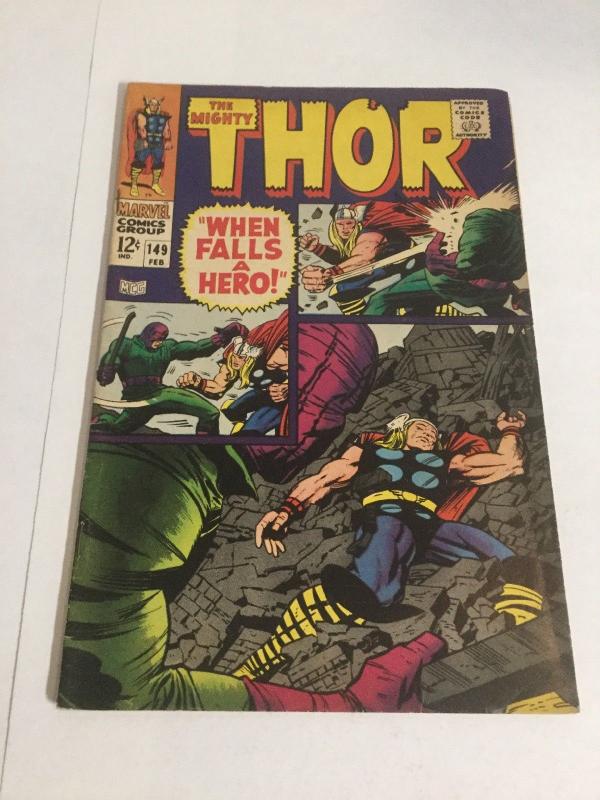 Thor 149 Vg Very Good 4.0 Water Spots Marvel Comics Silver Age