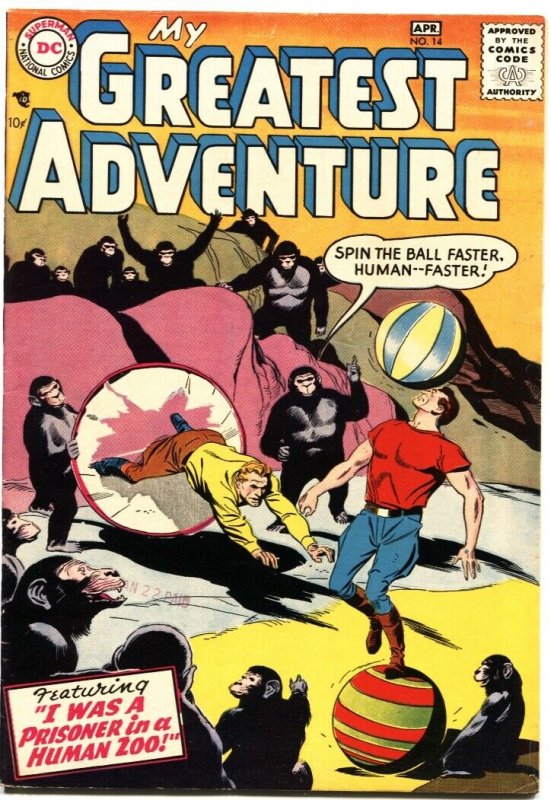 MY GREATEST ADVENTURE #14-1957-PRISONER IN A HUMAN ZOO-RUBEN MOREIRA ART-RARE