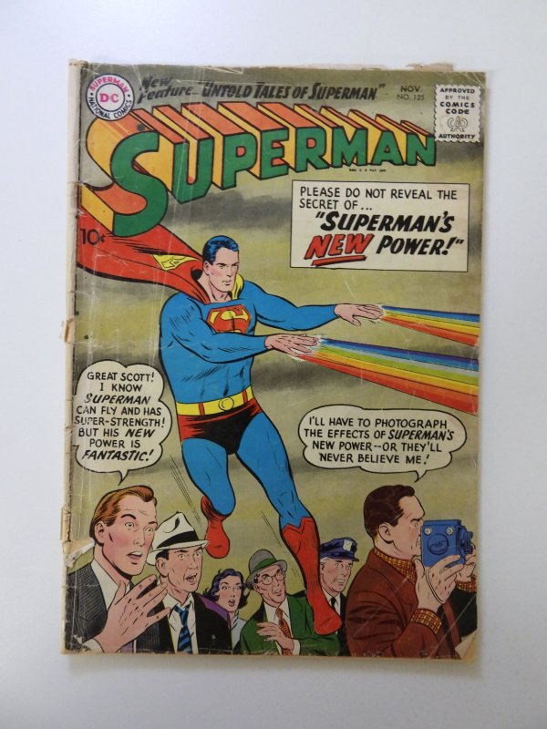 Superman #107 Fair condition cover detached both staples, moisture damage