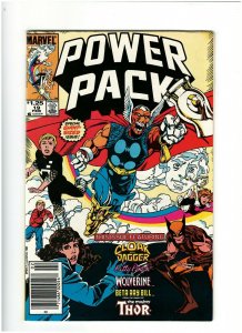 Power Pack #19 VF+ 8.5 Newsstand Marvel Wolverine, Kitty Pryde & Beta Ray Bill 