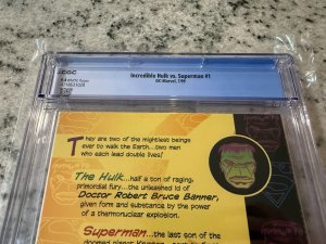 The Incredible Hulk Vs. Superman # 1 CGC Graded 9.4 Marvel DC Comic Book JH29