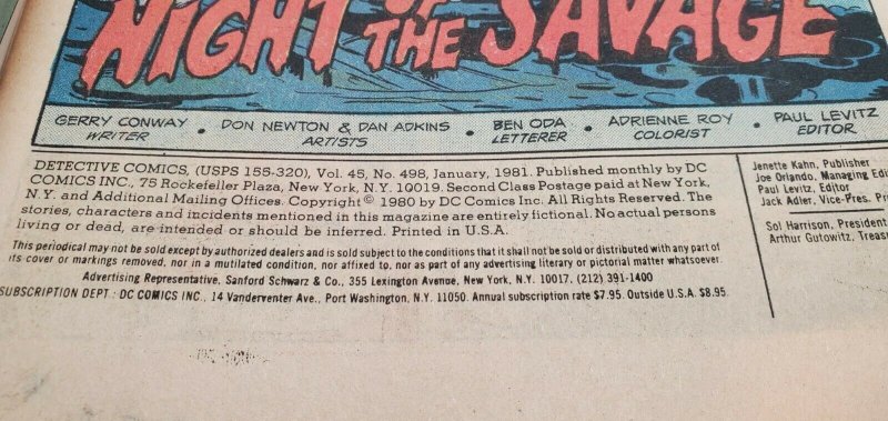 DETECTIVE COMICS #498 (1980) (DC) NEWS ATARI Newstand Variant VF/NM
