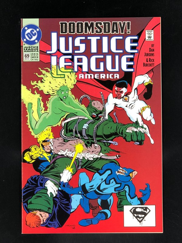 Justice League America #69 (1992) Battle of Doomsday vs the Justice League