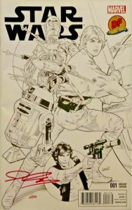 STAR WARS #1 DF COLOR & SKETCH COVER SET SIGNED IN SILVER & RED JOHN CASSADY COA
