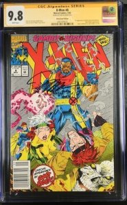 X-Men #8 1992 Marvel Comics CGC 9.8 SS Signed Jim Lee Newsstand White Pages 024