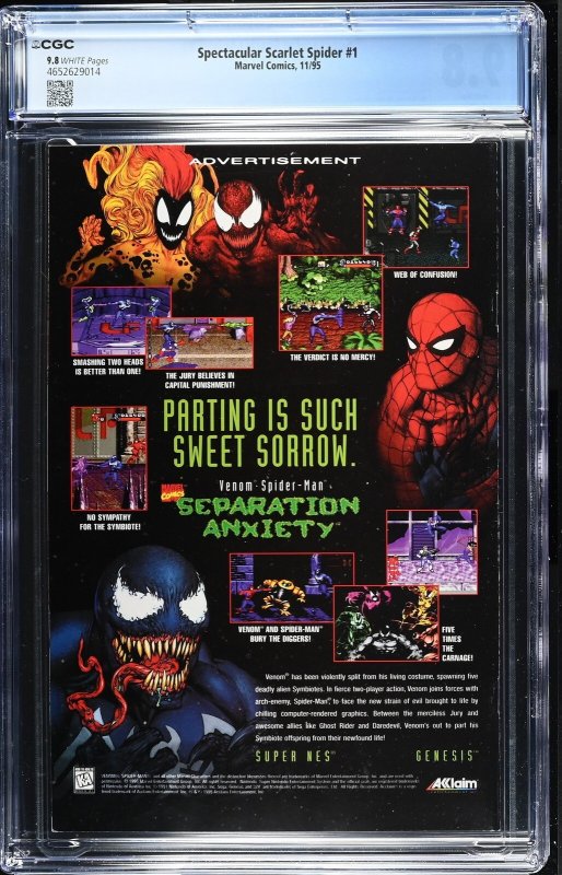 Spectacular Scarlet Spider #1 (11/95) Graded CGC 9.8