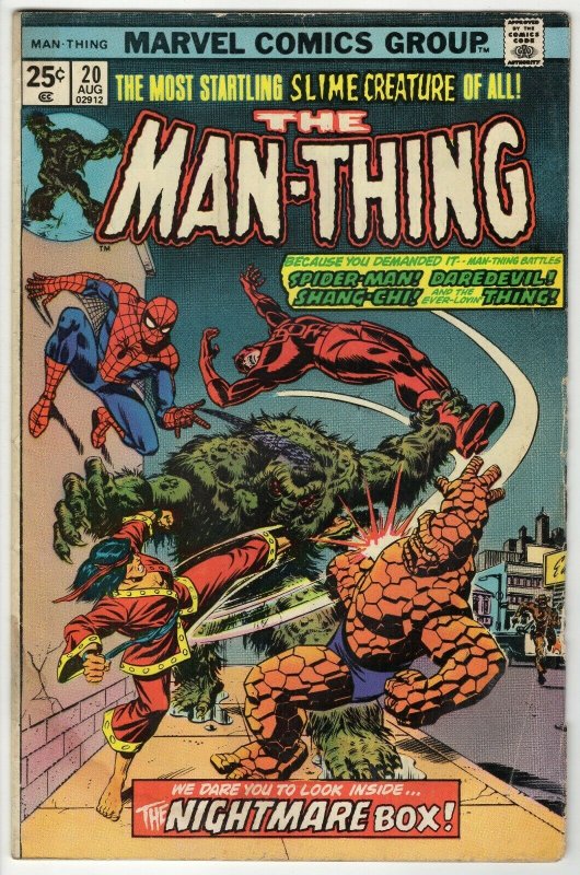 Man Thing #20 ORIGINAL Vintage 1975 Marvel Comics Spiderman Shang Chi 