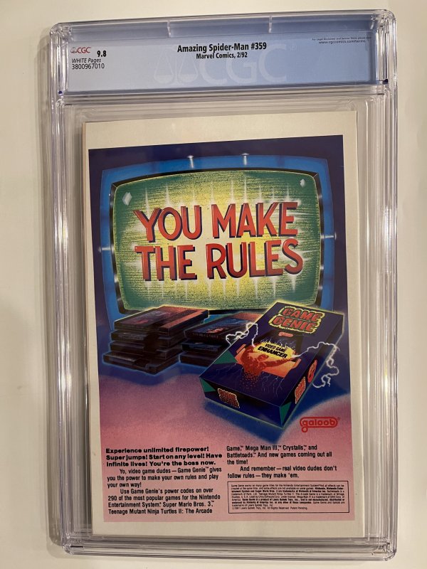 Amazing Spider-man #359 CGC 9.8 (Marvel Comics 1992) Cardiac appearance