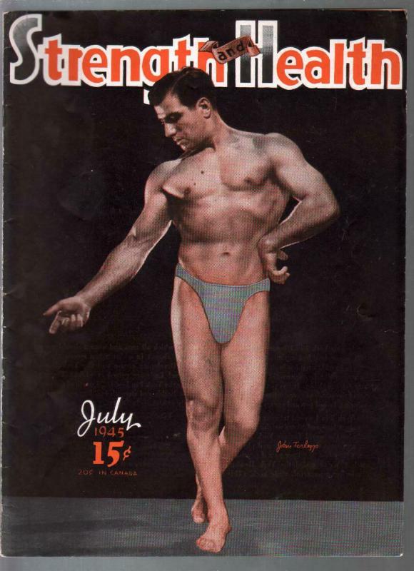 Strength and Health 7/1945-WWII era-male & female body builders-FN