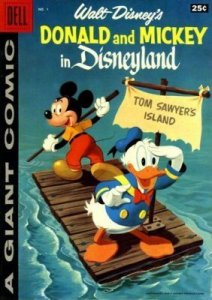 Donald and Mickey in Disneyland #1 FN ; Dell | Giant Tom Sawyer