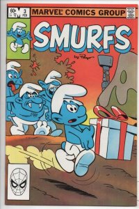 SMURFS #3, NM-, Peyo, Papa, Smurfette, Gargamel, Blue, 1982