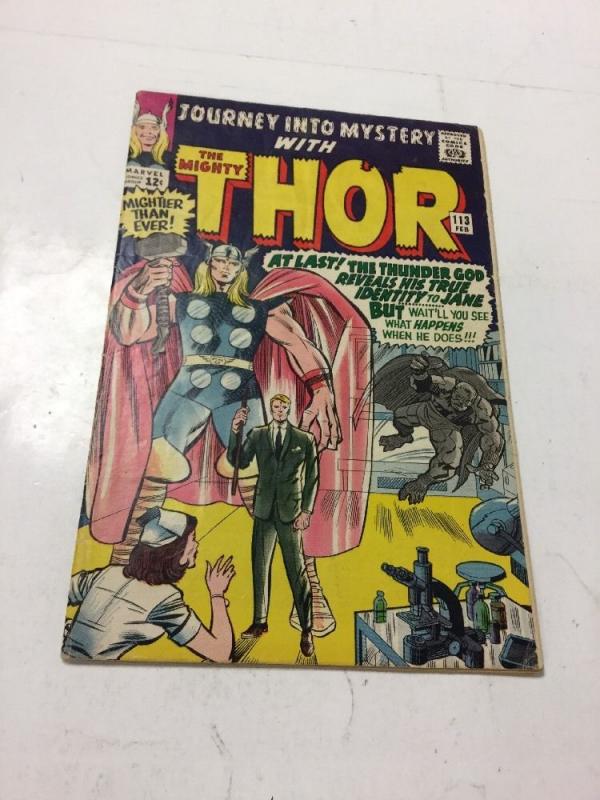 Journey Into Mystery With Thor 113 Vg- Very Good- 3.5