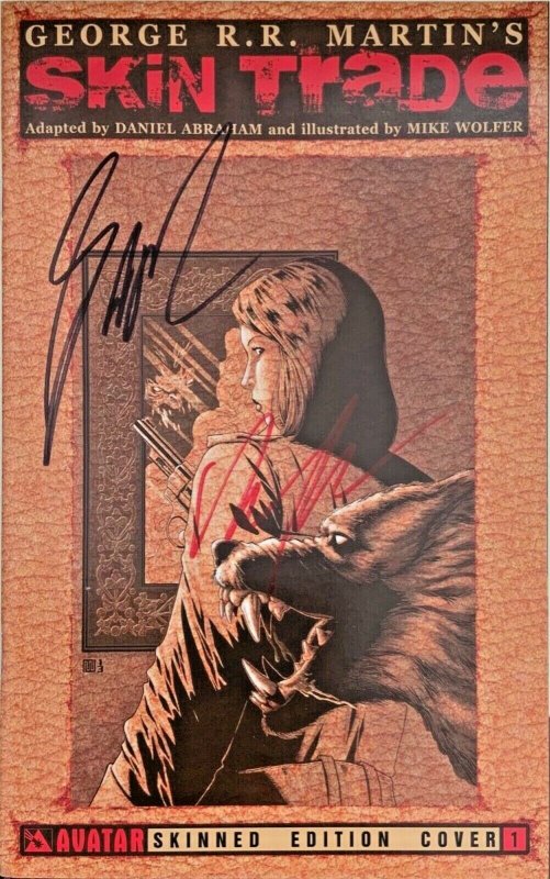 GEORGE RR MARTIN SKIN TRADE #1 SKINNED EDITION SIGNED GEORGE MARTIN/ABRAHAM COA