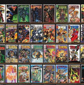 Huge Lot 150+ Comics with Turok, Dinosaur Hunter, Armorines, Ash & More!