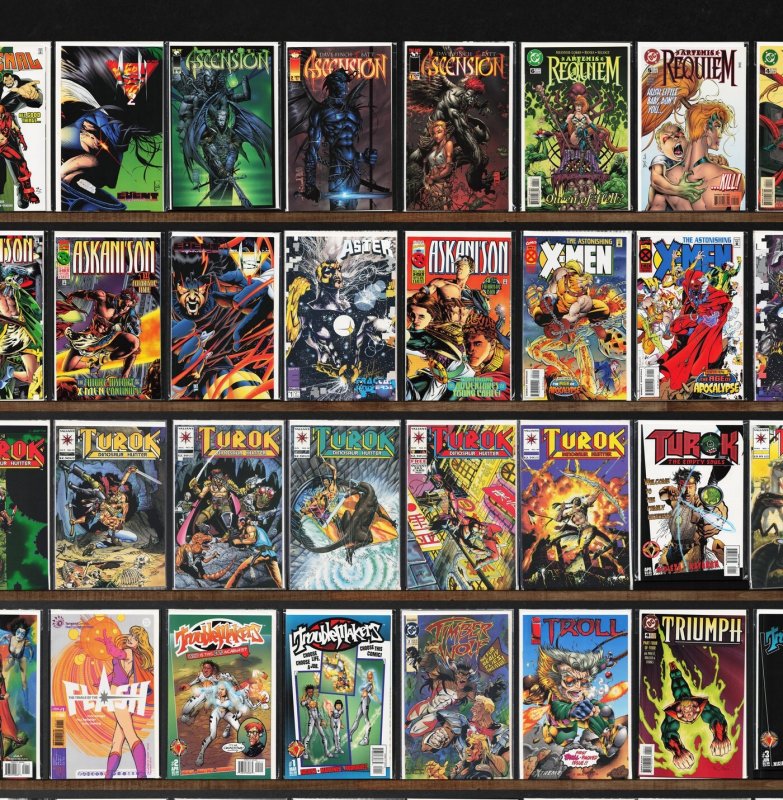 Huge Lot 150+ Comics with Turok, Dinosaur Hunter, Armorines, Ash & More!