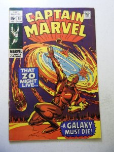 Captain Marvel #15 VG+ Condition centerfold detached at 1 staple
