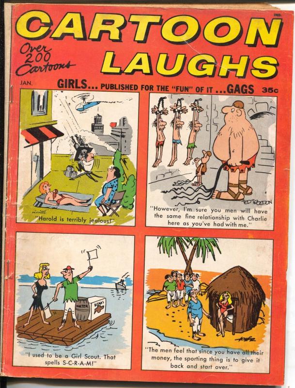 Cartoon Laughs 1/1967-Marvel-Jokes-cartoons-Trogdon-cheesecake-deCarlo-G/VG