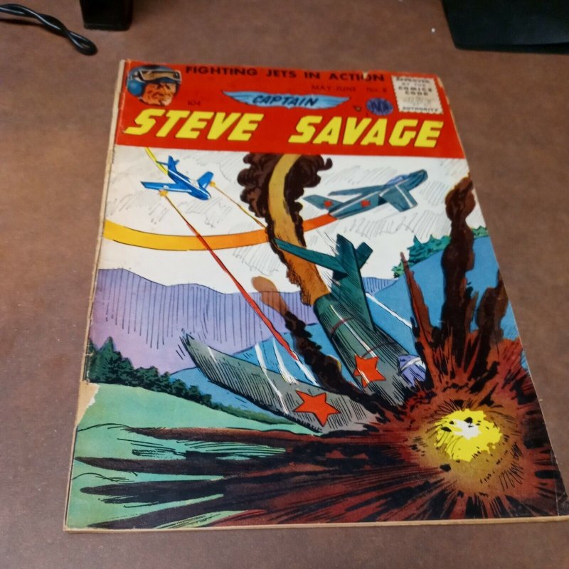 CAPTAIN STEVE SAVAGE #8  AVON COMICS JAN 1953 KINSTLER COVER  ART golden age war