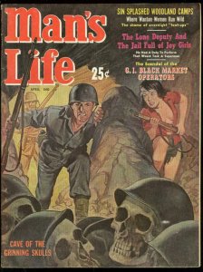 Man's Life Magazine April 1961- Skull cover- Black Market- Vreny Brunner-