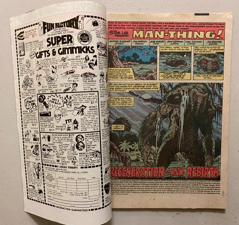 Man-Thing #1 newsstand 6.0 (1979)