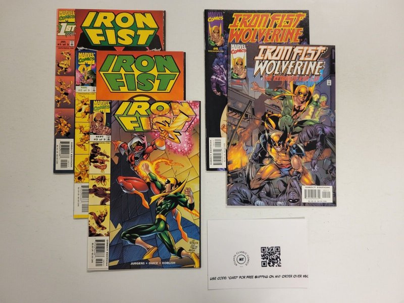 5 Marvel Comics #1 2 3 Iron Fist + #2 3 Iron Fist Wolverine 93 TJ15