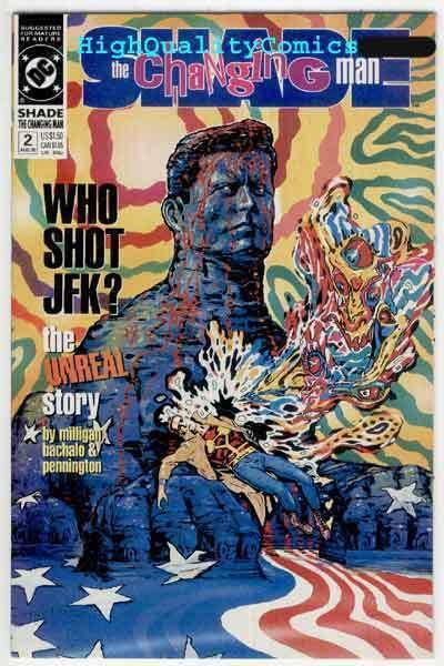 SHADE #2, NM+, Vertigo, Peter Milligan, Who shot JFK, 1990, Chris Bachalo