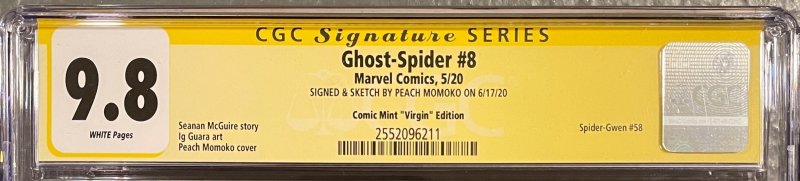 Ghost-Spider #8 Peach Momoko virgin variant (2020) 9.8 CGC - signed & sketch