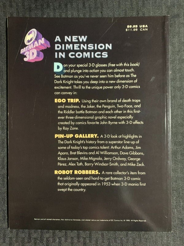 1990 BATMAN 3D DC Graphic Novel VF 8.0 John Byrne