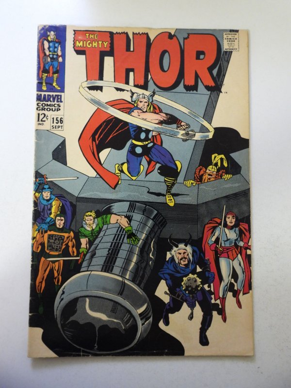 Thor #156 (1968) VG- small piece of tape bc, small moisture stains fc