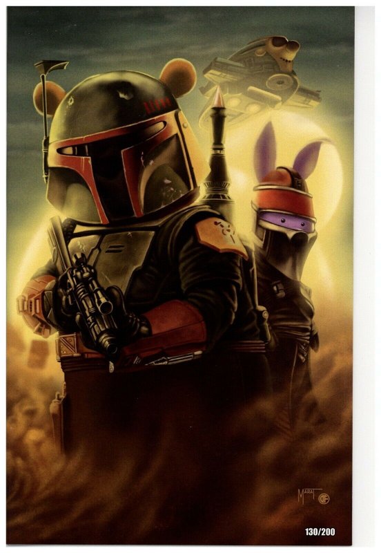 ALL OUT POOH The Book of Boba Fett Virgin Variant Cover by Marat Mychaels NM.