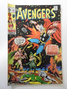 The Avengers #84 (1971) VG Condition centerfold bottom staple, moisture stain