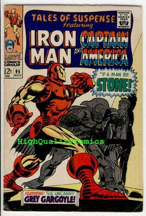 TALES of SUSPENSE 95, VG, Captain America, Iron Man, Jack Kirby, 1967