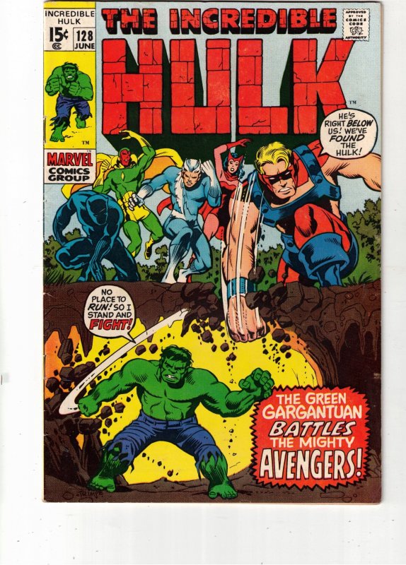 The Incredible Hulk #128 (1970)  The Avengers Key High-Grade VF+ Lynchgburg CERT