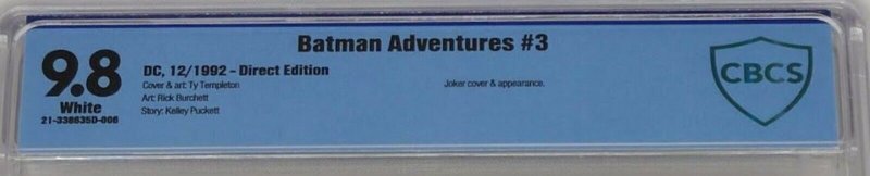 Batman Adventures #3 DC 1992 CBCS 9.8 Animated Series Joker Appearance