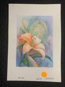 JOY CHEER & LAUGHTER Pink Lily 7.25x10.5 Greeting Card Art #4021 w/ 1 Card