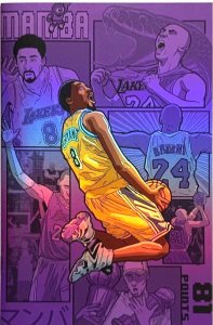 Kobe Bryant Purple Mamba Chrome Foil L.A. Comic Con #6/100 Matthew Waite COA NM