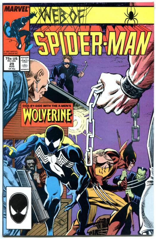 WEB of SPIDER-MAN #29, VF/NM, vs Wolverine, Black costume, more Marvel in store