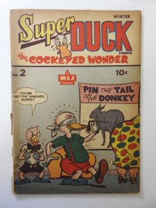 Super Duck Comics #2 FR 2/3 booklength spine split, cover detached bottom staple