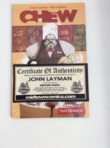 CHEW VOL.THREE: JUST DESSERTS SIGNED BY CREATOR JOHN LAYMAN WITH COA TPB.