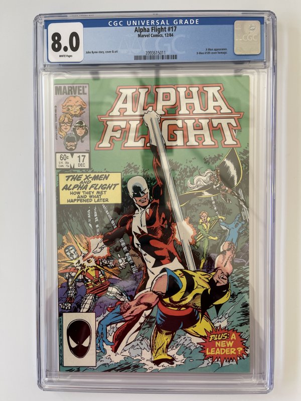 Alpha Flight #17 CGC 8.0  - - X-Men appearance (1984)