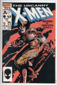 X-MEN #212, VF/NM, Wolverine vs Sabretooth, Claremont, Uncanny, 1986, Marvel